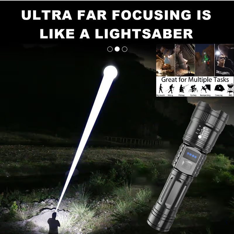 🔦 High-Power LED Flashlight – Bright, Long-Range Portable Torch for Outdoor Use