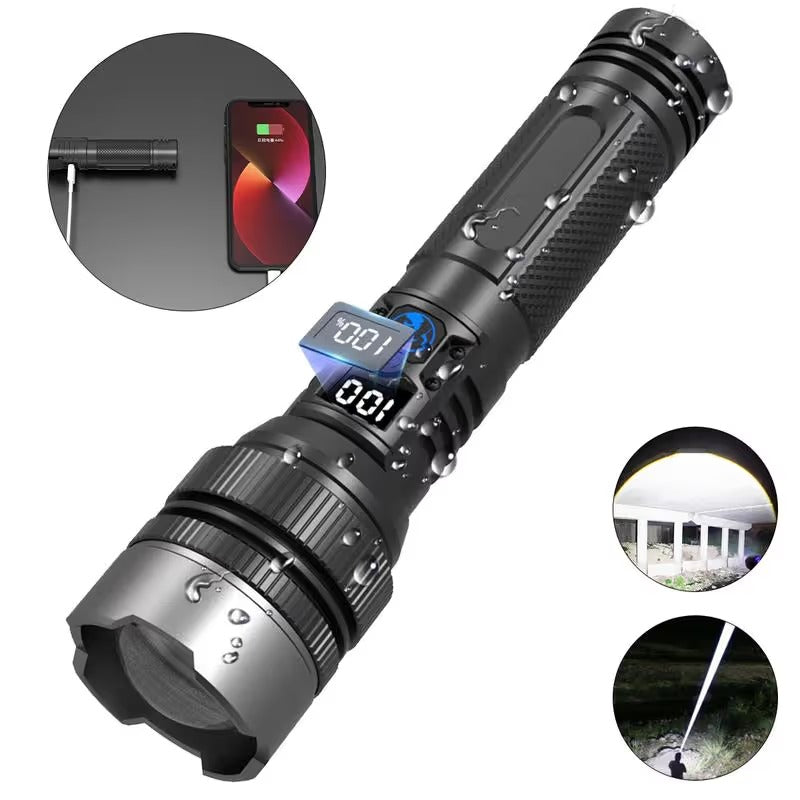 🔦 High-Power LED Flashlight – Bright, Long-Range Portable Torch for Outdoor Use
