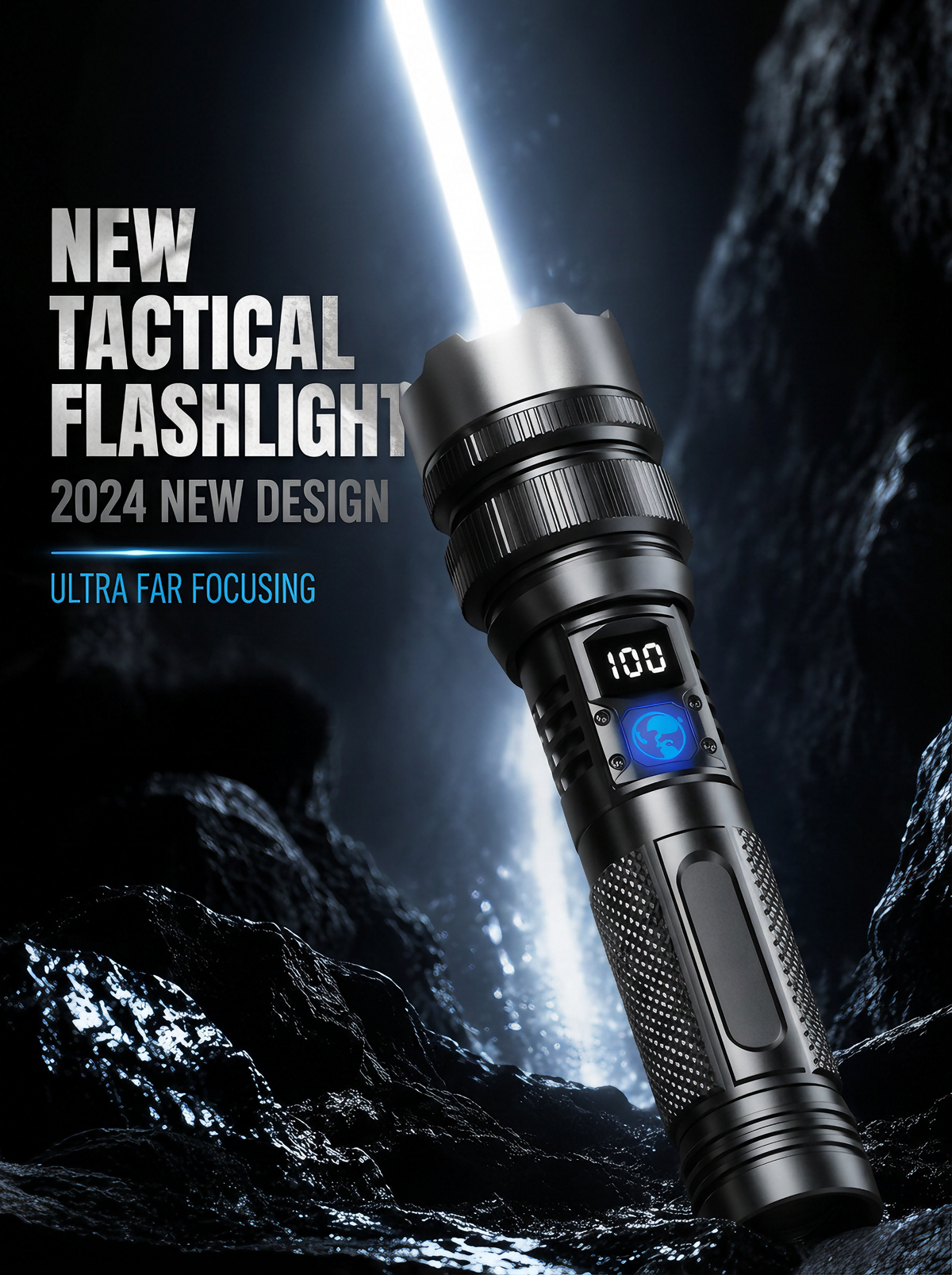 🔦 High-Power LED Flashlight – Bright, Long-Range Portable Torch for Outdoor Use