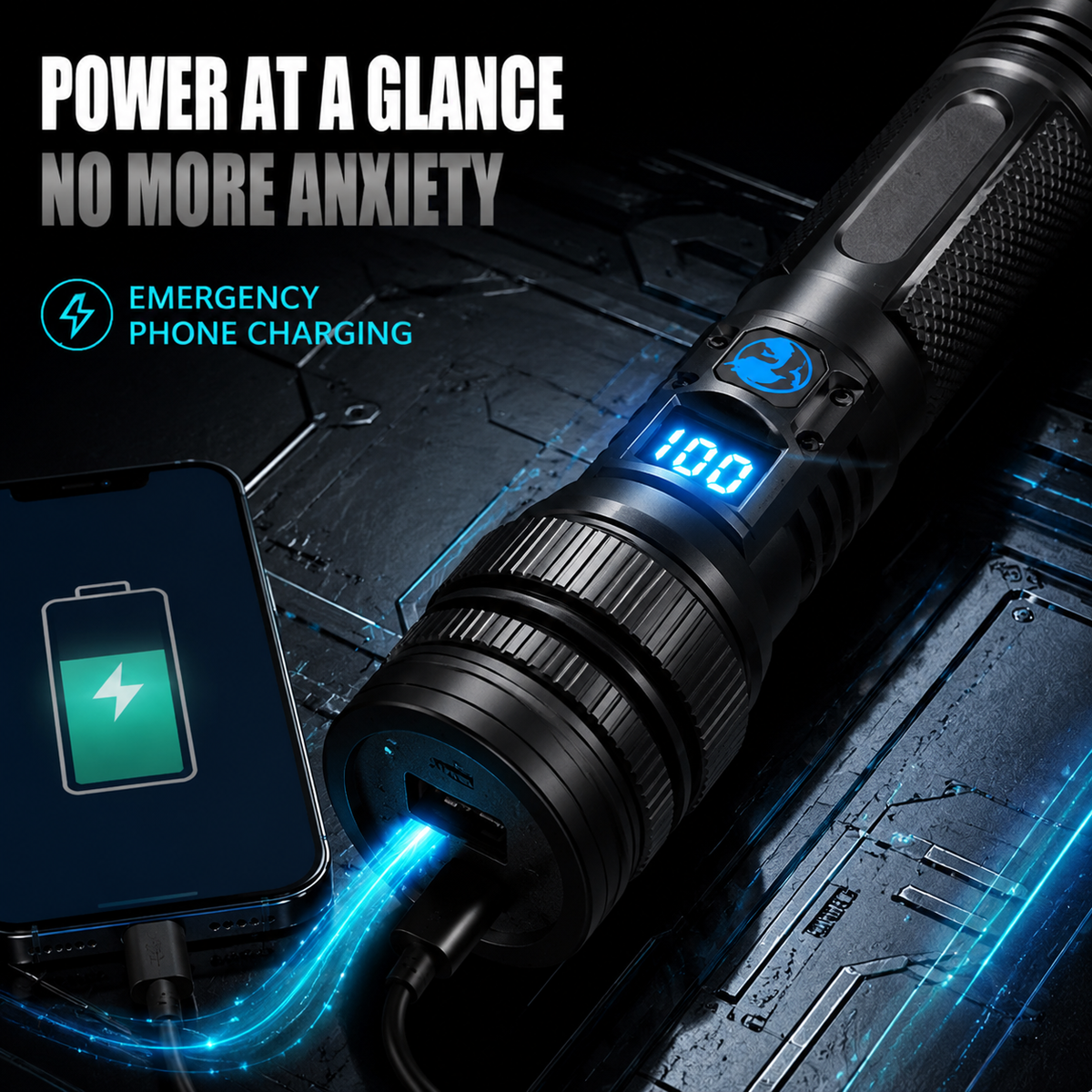 🔦 High-Power LED Flashlight – Bright, Long-Range Portable Torch for Outdoor Use